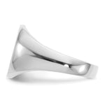 14K White Gold 13.0x15.5mm Open Back Signet Ring view