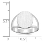 14K White Gold 13.0x15.5mm Open Back Signet Ring view