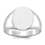 14K White Gold 13.0x15.5mm Open Back Signet Ring view