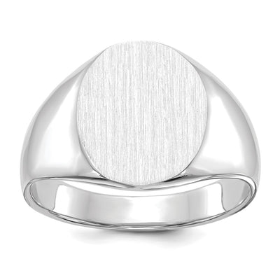 14K white gold signet ring