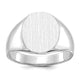 14K White Gold 13.0x15.5mm Open Back Signet Ring