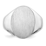 14K White Gold 14.5x18.0mm Open Back Mens Signet Ring view