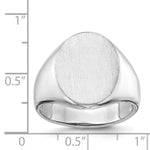 14K White Gold 14.5x18.0mm Open Back Mens Signet Ring view
