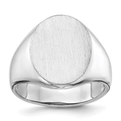 14K white gold signet ring