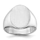 14K White Gold 14.5x18.0mm Open Back Mens Signet Ring