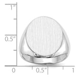 14K White Gold 16.0x20.5mm Open Back Signet Ring view