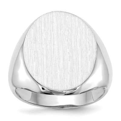 14K white gold signet ring