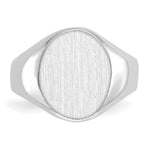 14K White Gold 11.0x13.0mm Closed Back Signet Ring view