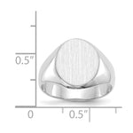 14K White Gold 11.0x13.0mm Closed Back Signet Ring view