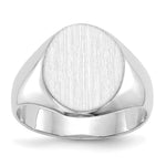 14K White Gold 11.0x13.0mm Closed Back Signet Ring view