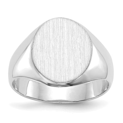 14K white gold signet ring