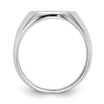 14K White Gold 13.5x14.0mm Closed Back Signet Ring view