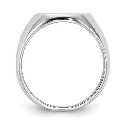 14K White Gold 13.5x14.0mm Closed Back Signet Ring