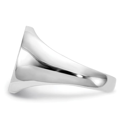 14K White Gold 13.5x14.0mm Closed Back Signet Ring