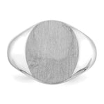 14K White Gold 13.5x14.0mm Closed Back Signet Ring view