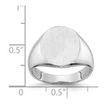 14K White Gold 13.5x14.0mm Closed Back Signet Ring view