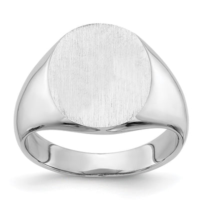 14K white gold signet ring
