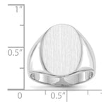 14K White Gold 14.0x17.5mm Closed Back Mens Signet Ring view