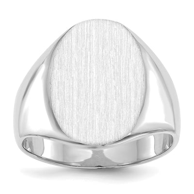 14K white gold signet ring