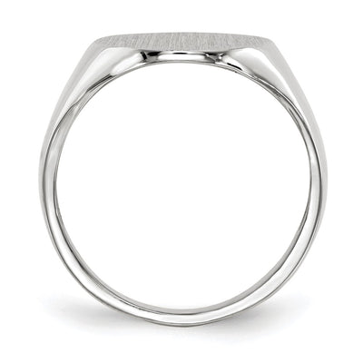 14K White Gold 15.0x18.5mm Closed Back Mens Signet Ring