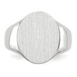 14K White Gold 15.0x18.5mm Closed Back Mens Signet Ring view