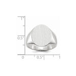 14K White Gold 15.0x18.5mm Closed Back Mens Signet Ring view