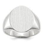 14K White Gold 15.0x18.5mm Closed Back Mens Signet Ring view