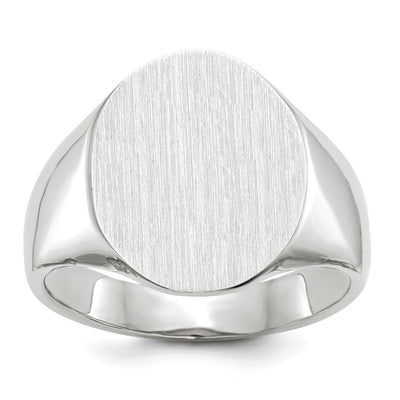14K white gold signet ring