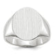 14K White Gold 15.0x18.5mm Closed Back Mens Signet Ring