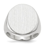 14K White Gold 17.0x20.5mm Closed Back Mens Signet Ring view