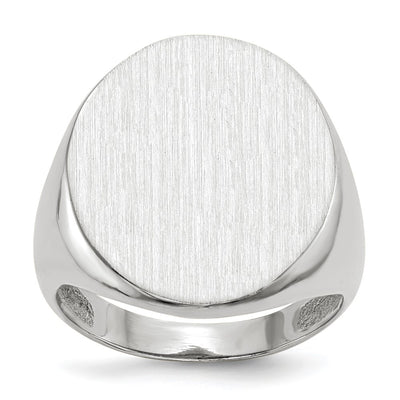 14K white gold signet ring
