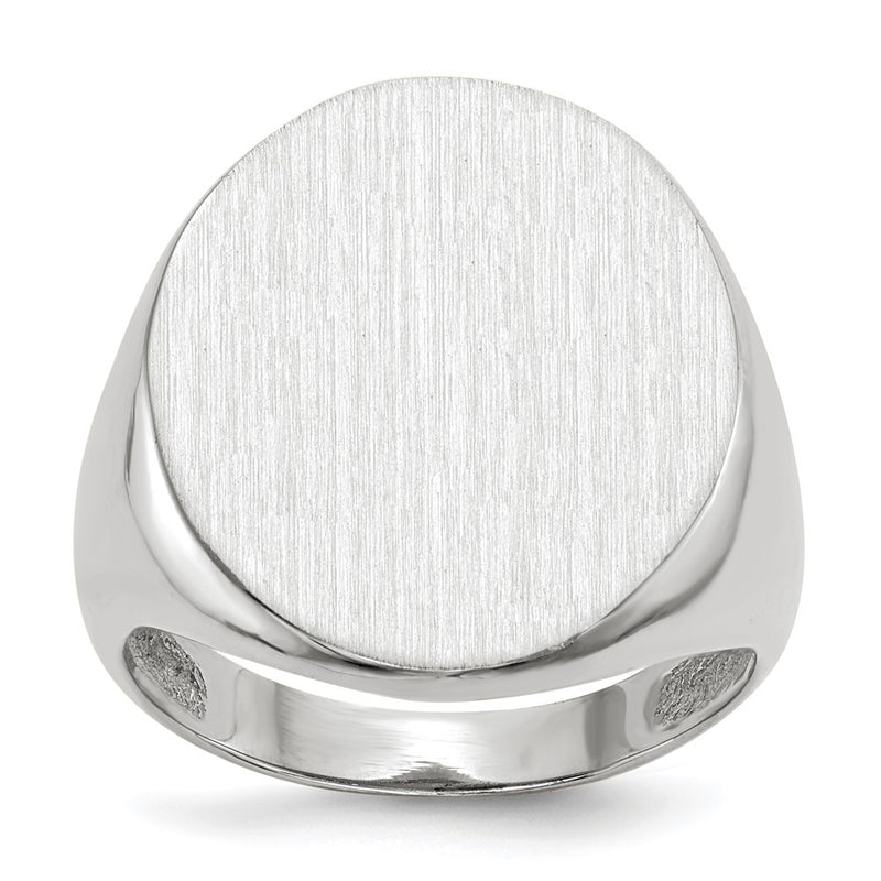 14K white gold signet ring
