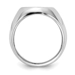 14K White Gold 13.0x16.0mm Open Back Mens Signet Ring view