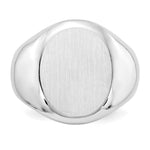 14K White Gold 13.0x16.0mm Open Back Mens Signet Ring view