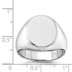 14K White Gold 13.0x16.0mm Open Back Mens Signet Ring view