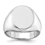 14K White Gold 13.0x16.0mm Open Back Mens Signet Ring view