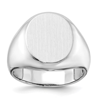 14K white gold signet ring