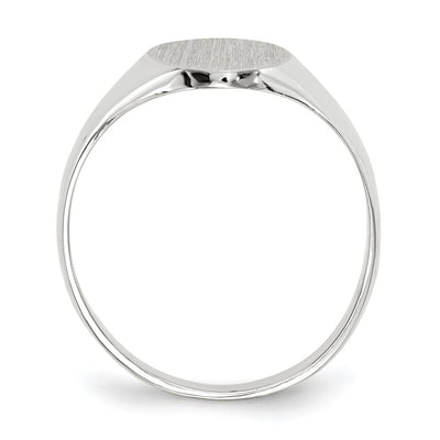 14K White Gold 8.0x11.5mm Open Back Signet Ring