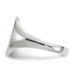 14K White Gold 8.0x11.5mm Open Back Signet Ring view