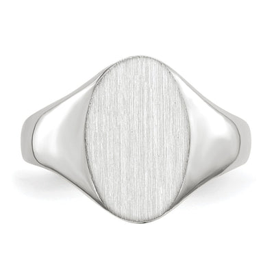 14K White Gold 8.0x11.5mm Open Back Signet Ring