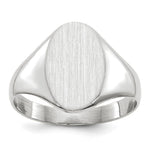 14K White Gold 8.0x11.5mm Open Back Signet Ring view