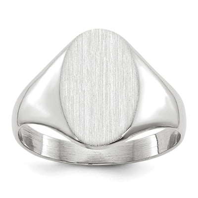 14K white gold signet ring