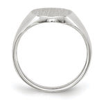 14K White Gold 8.0x11.5mm Closed Back Signet Ring view