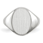 14K White Gold 8.0x11.5mm Closed Back Signet Ring view