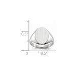 14K White Gold 8.0x11.5mm Closed Back Signet Ring view