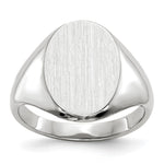 14K White Gold 8.0x11.5mm Closed Back Signet Ring view