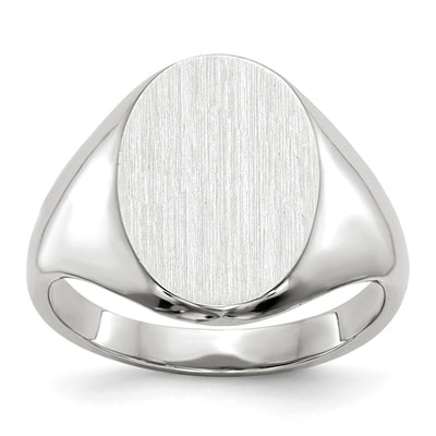 14K white gold signet ring
