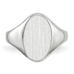 14K White Gold 9.0x14.0mm Closed Back Signet Ring view