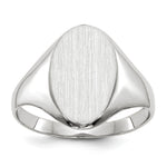 14K White Gold 9.0x14.0mm Closed Back Signet Ring view