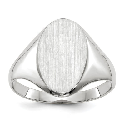 14K white gold signet ring
